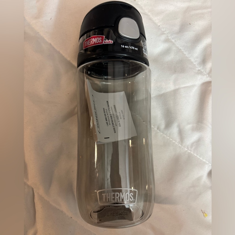 Thermos Clear & Black Water Bottle Funtainer 16 oz. Water Bottle with Spout Lid